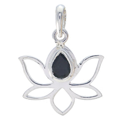 Black Onyx Elegant Korean 92.5 Silver Solitaire Black Pendant