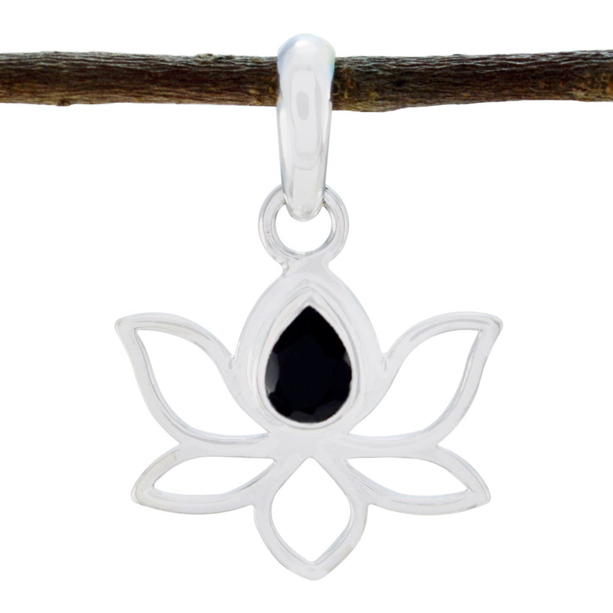 Black Onyx Elegant Korean 92.5 Silver Solitaire Hana Rope-Wire Black Pendant Jewellery Secondary image