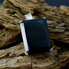 Black Onyx Statement French Silver Solitaire Evelyn Eternity Black Pendant Jewelry