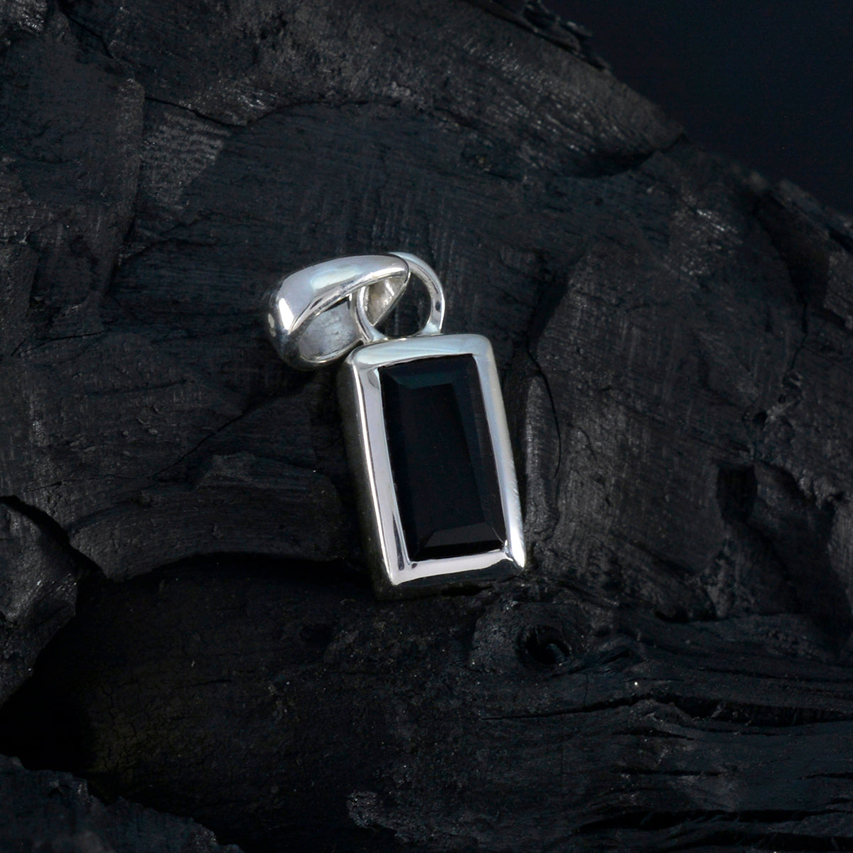 Black Onyx Delicate Spanish Silver Solitaire Scarlett Signet Black Pendant Jewelry