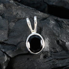 Black Onyx Whisper-thin German Silver Solitaire Julia Eternity Black Pendant Jewelry