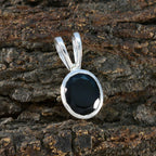 Black Onyx Whisper-thin German Silver Solitaire Julia Eternity Black Pendant Jewelry
