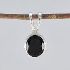 Black Onyx Whisper-thin German Silver Solitaire Julia Eternity Black Pendant Jewelry
