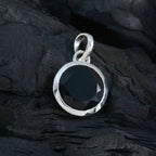 Black Onyx Featherlight German Silver Solitaire Lourdes Abstract Black Pendant Jewelry