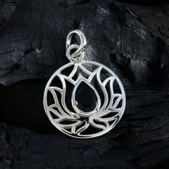 ブラックオニキスの繊細なスペイン産925シルバーソリティアアヴァロープワイヤーブラックペンダントジュエリー