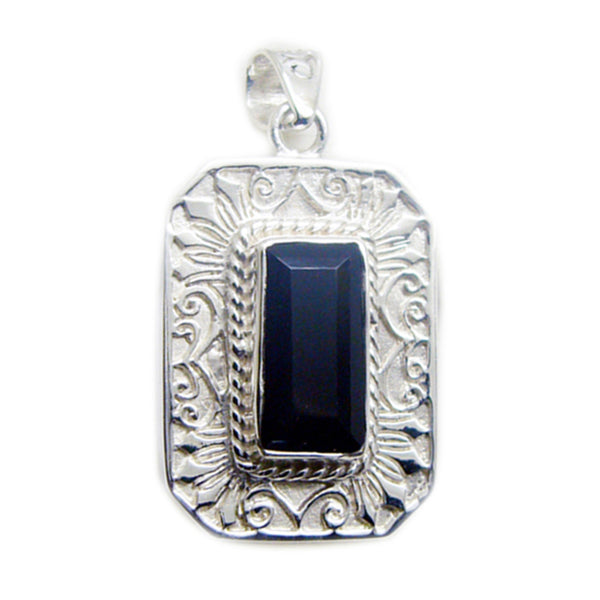 Black Onyx Essential Spanish Silver Solitaire Black Pendant