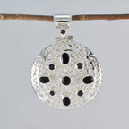 Black Onyx Statement German Silver multiple Abigail Filigree Black Pendant Jewelry