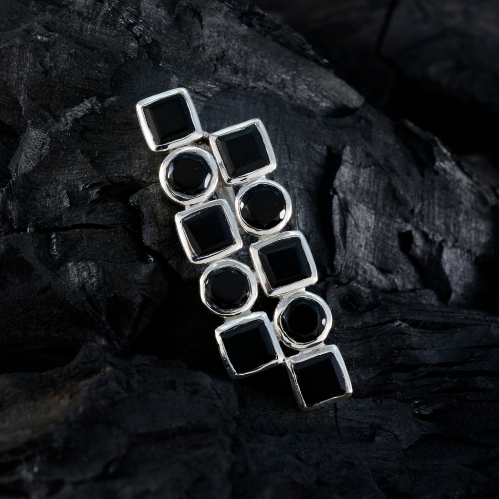 Black Onyx Eye-catching Egyptian 925 Silver deka Eva Engagement Black Pendant Jewelry