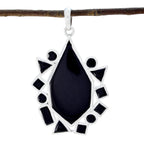 Black Onyx Statement Mexican 925 Silver multiple Black Pendant