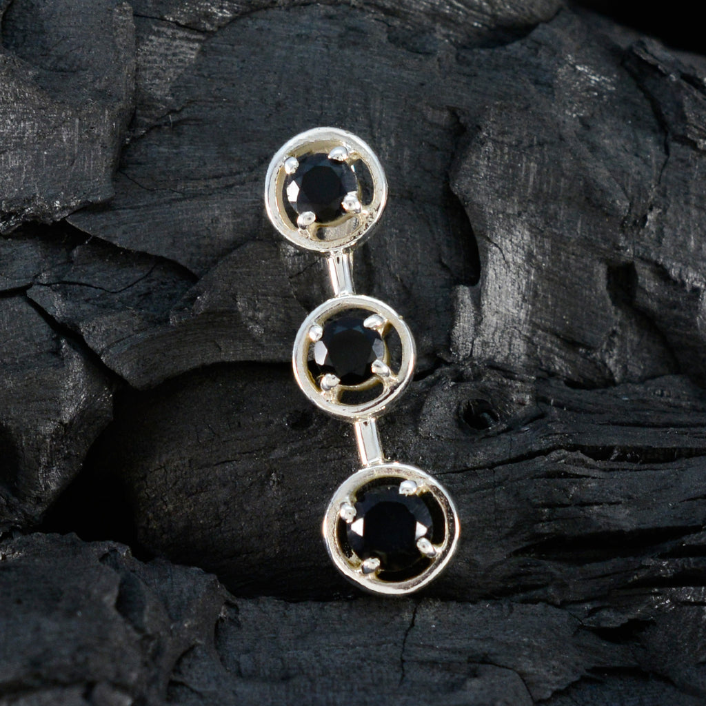 Black Onyx Dainty Turkish Silver Trilogy Leah Contemporary Black Pendant Jewelry