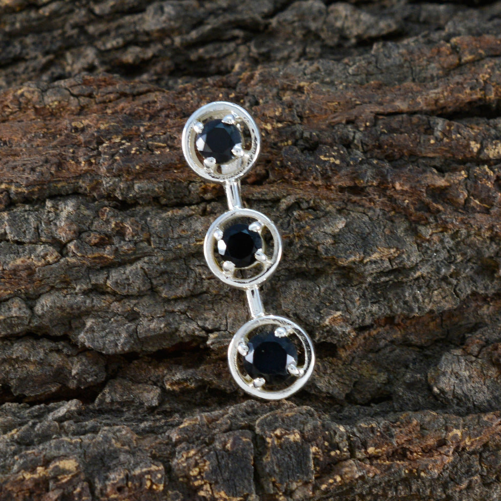 Black Onyx Dainty Turkish Silver Trilogy Leah Contemporary Black Pendant Jewelry
