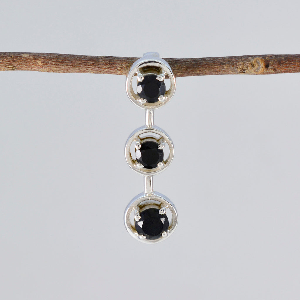 Black Onyx Dainty Turkish Silver Trilogy Leah Contemporary Black Pendant Jewelry