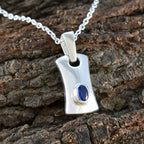 Blue Sapphire Whisper-thin Italian Silver Solitaire Paula Love Blue Pendant Jewelry