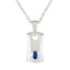 Blue Sapphire Whisper-thin Italian Silver Solitaire Blue Pendant