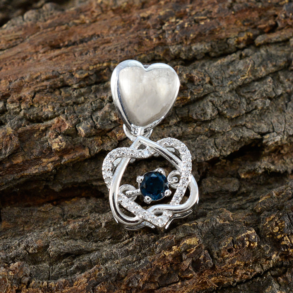 Blue Sapphire Delicate Middle Eastern Sterling Silver multiple Zoe wedding Blue Pendant Jewellery