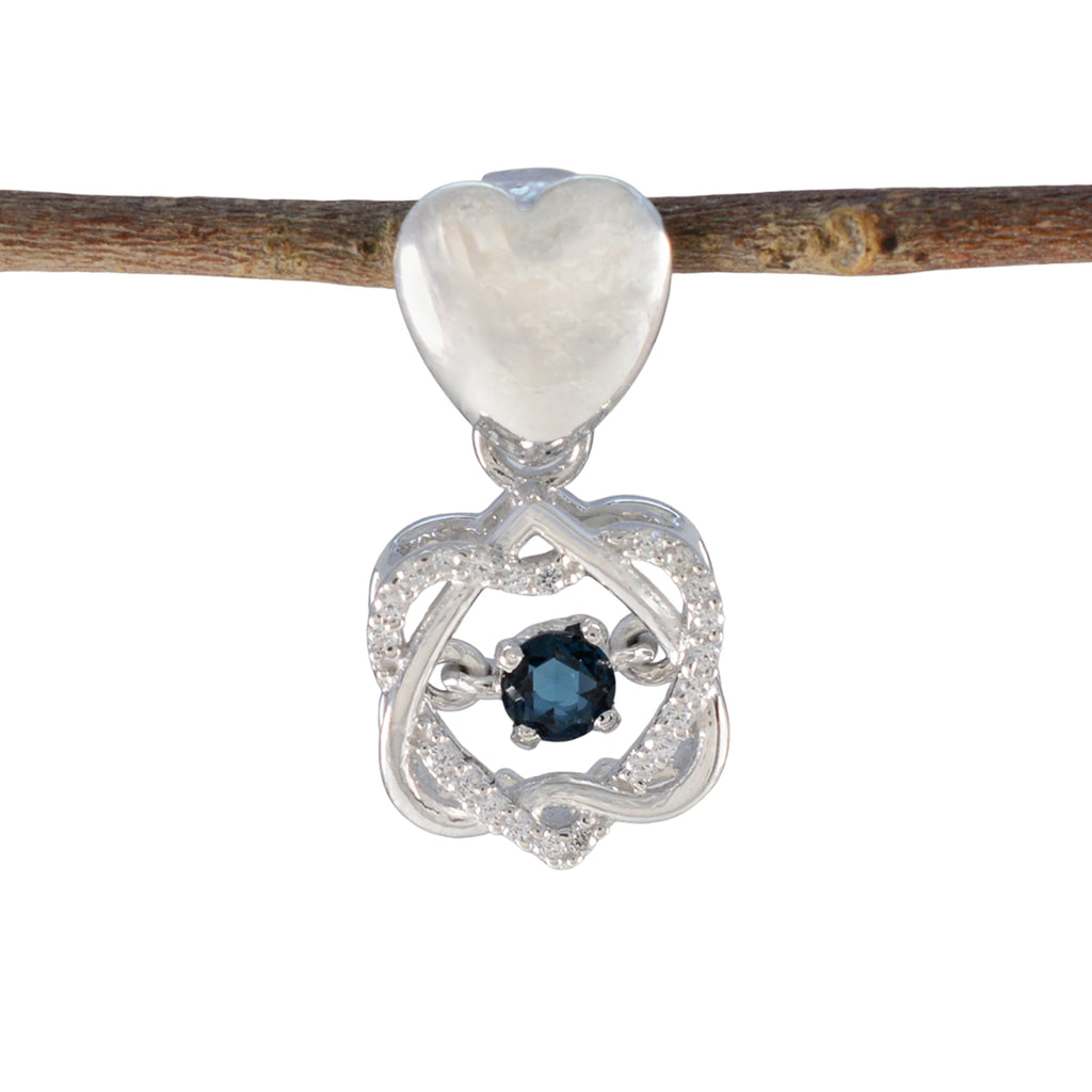 Blue Sapphire Delicate Middle Eastern Sterling Silver multiple Blue Pendant