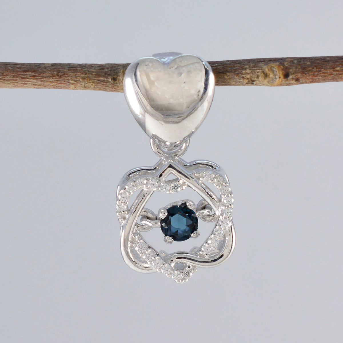 Blå safir Delikat mellanöstern sterlingsilver med flera Zoe-bröllopssmycken i blått Sekundär produktbild