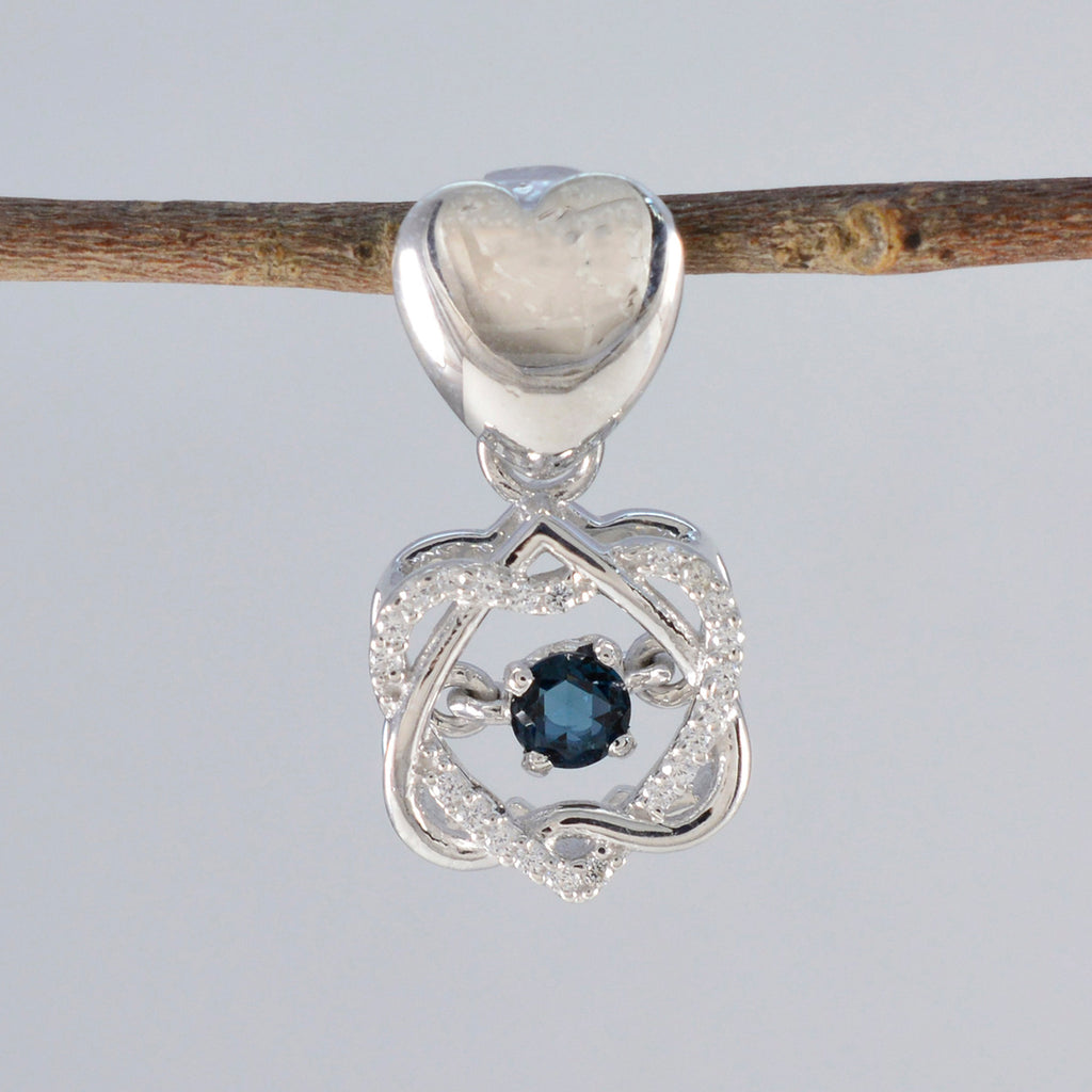 Blue Sapphire Delicate Middle Eastern Sterling Silver multiple Zoe wedding Blue Pendant Jewellery
