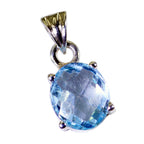 Blue Topaz Minimalist Japanese 92.5 Silver Solitaire Ayaka Contemporary Blue Pendant Jewellery