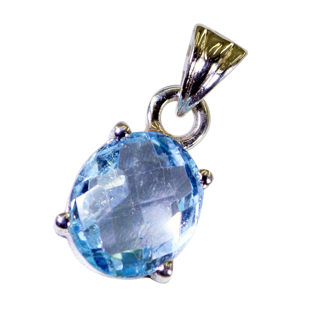 Blue Topaz Minimalist Japanese 92.5 Silver Solitaire Ayaka Contemporary Blue Pendant Jewellery