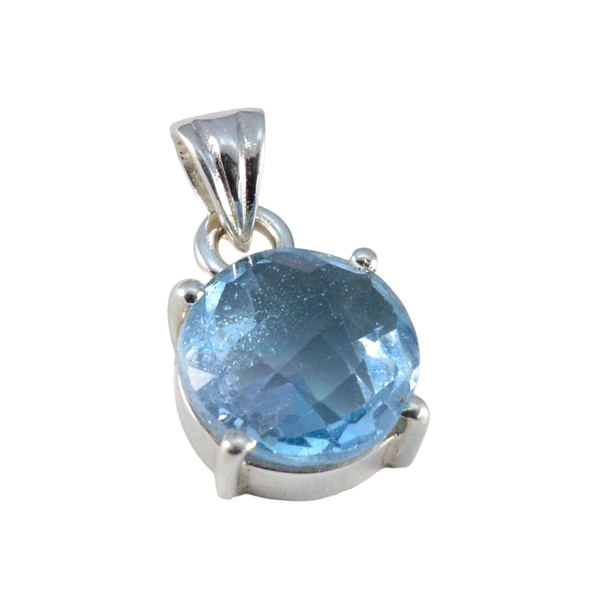 Blue Topaz Dainty French Silver Solitaire Aisha Sophisticated Blue Pendant Jewelry