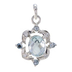 Blue Topaz Whisper-thin Indian 92.5 Silver multiple Blue Pendant