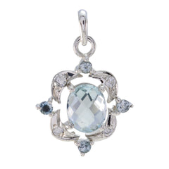 Blue Topaz Whisper-thin Indian 92.5 Silver multiple Blue Pendant
