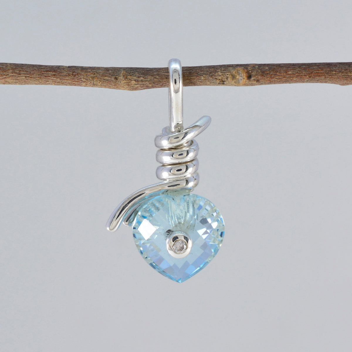 Blauwe Topaas Dainty Australisch 925 Zilver meervoudige Yasmine Luxe Blauwe Hanger Sieraden Secundaire afbeelding