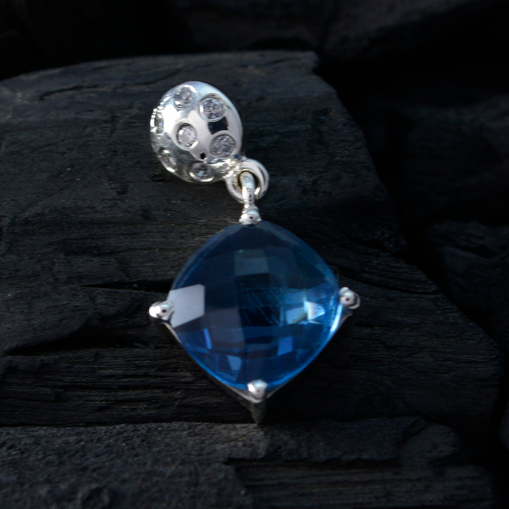 Blue Topaz Slim Indian Silver multiple Araya Bubble Blue Pendant Jewelry