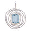 Blue Topaz Tiny American Sterling Silver Solitaire Blue Pendant