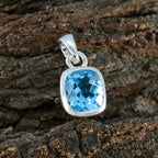 Blue Topaz Featherlight Mexican 92.5 Silver Solitaire Aria Contemporary Blue Pendant Jewellery