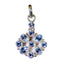 Blue Topaz Tiny American Silver multiple Blue Pendant