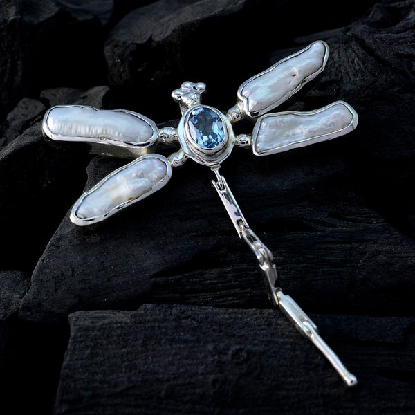 Blue Topaz Statement Egyptian 925 Silver multiple Ivy Cocktail Blue Pendant Jewelry