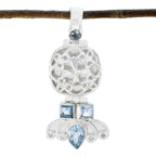 Blue Topaz Eye-catching Turkish Silver multiple Blue Pendant