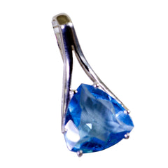Blue Topaz Dainty German 92.5 Silver Solitaire Bianca Heart Blue Pendant Jewellery