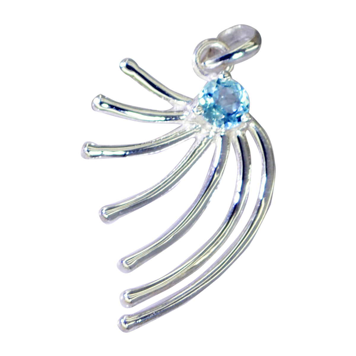Blue Topaz Tiny Spanish Sterling Silver Solitaire Julia Signet Blue Pendant Jewellery