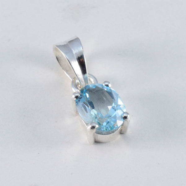 Blue Topaz Dainty Italian 925 Silver Solitaire Addison Luxurious Blue Pendant Jewelry