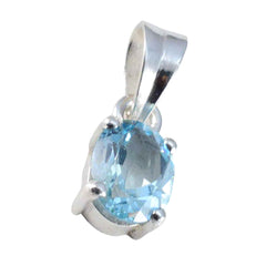 Blue Topaz Dainty Italian 925 Silver Solitaire Addison Luxurious Blue Pendant Jewelry