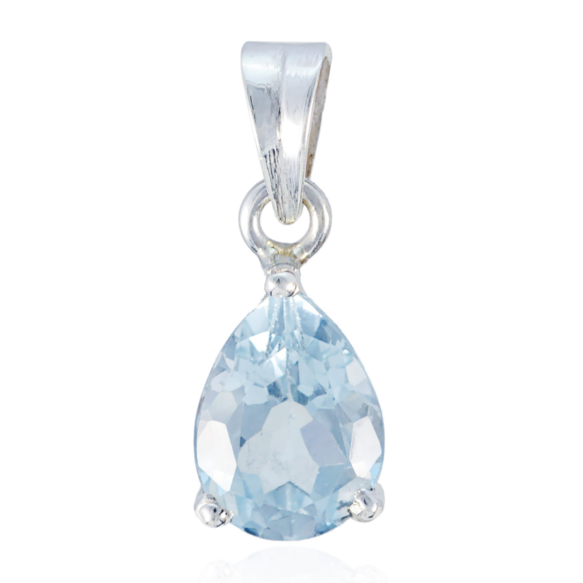 Blue Topaz Delicate Spanish Sterling Silver Solitaire Blue Pendant