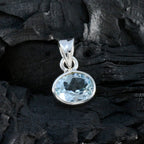 Blue Topaz Minimalist Japanese 92.5 Silver Solitaire Soo-jin Contemporary Blue Pendant Jewellery