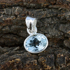Blue Topaz Minimalist Japanese 92.5 Silver Solitaire Soo-jin Contemporary Blue Pendant Jewellery