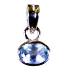 Blue Topaz Minimalist Japanese 92.5 Silver Solitaire Soo-jin Contemporary Blue Pendant Jewellery