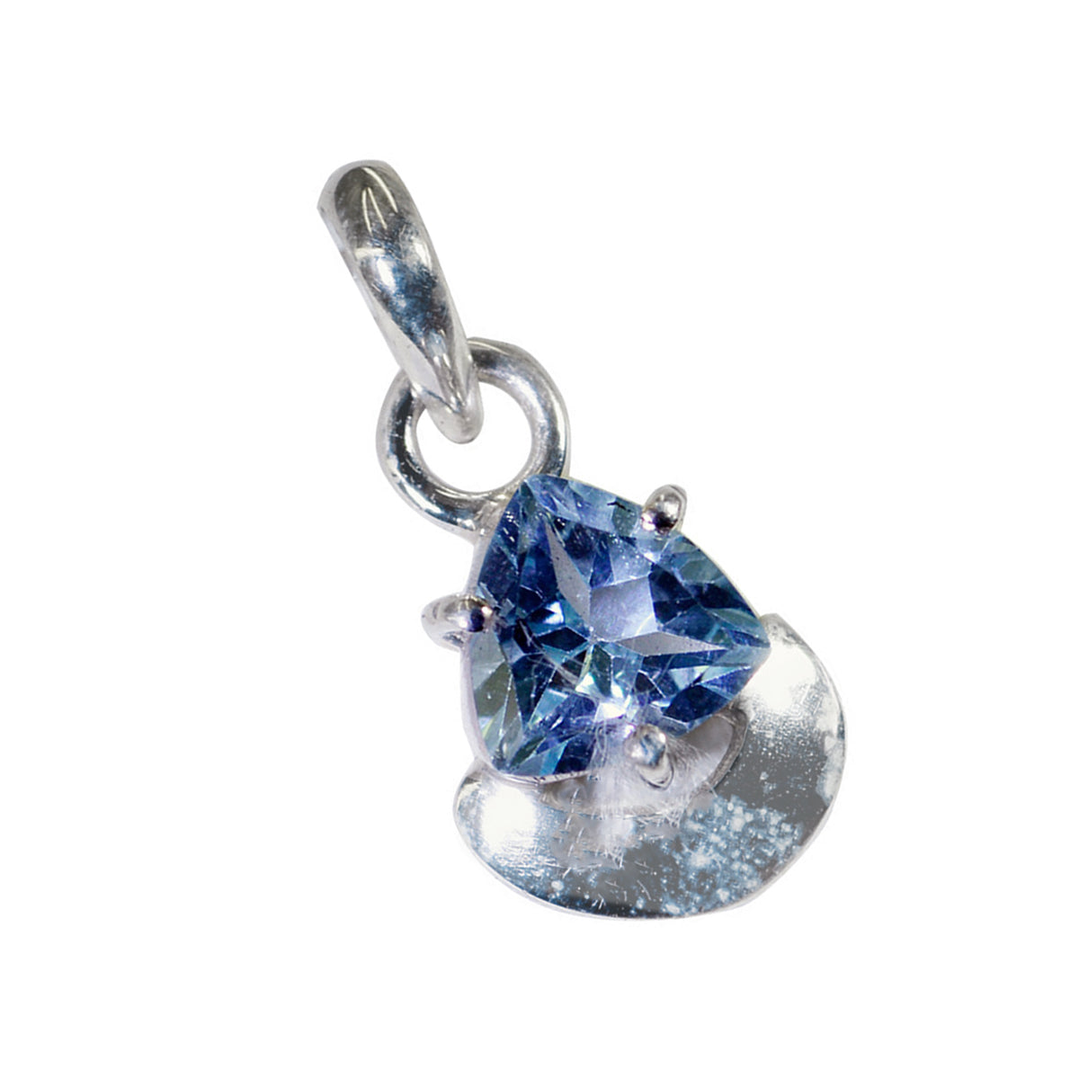 Blue Topaz Delicate German Sterling Silver Solitaire Sofía Eternity Blue Pendant Jewellery
