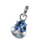 Blue Topaz Delicate German Sterling Silver Solitaire Sofía Eternity Blue Pendant Jewellery