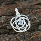 Blue Topaz Delicate Italian 92.5 Silver Solitaire Valentina antique Blue Pendant Jewellery