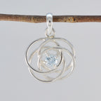 Blue Topaz Delicate Italian 92.5 Silver Solitaire Valentina antique Blue Pendant Jewellery
