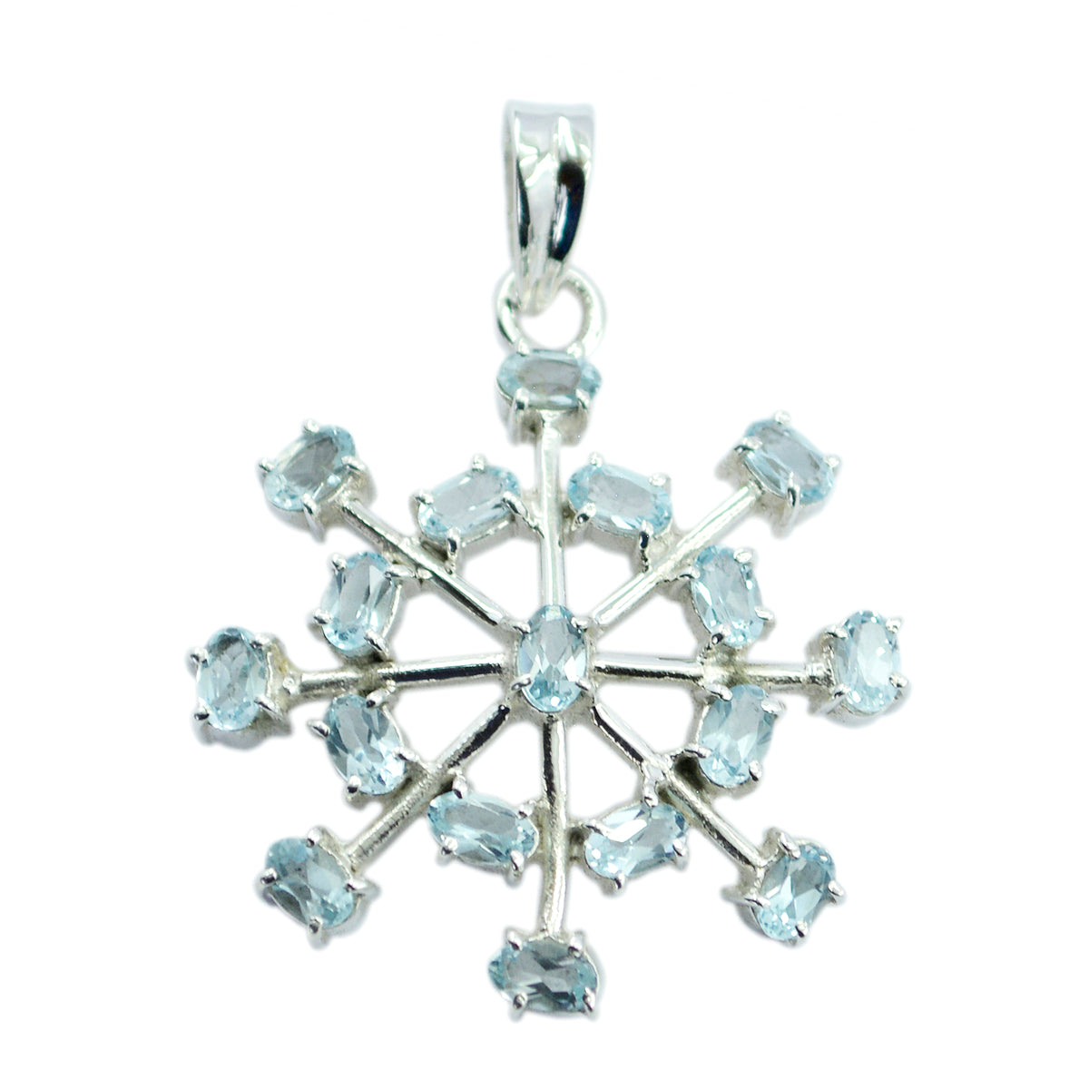 Blauwe Topaas Opvallende Amerikaanse 925 Zilveren meervoudige Cecilia Bubble Blue Hanger Sieraden Secundaire afbeelding