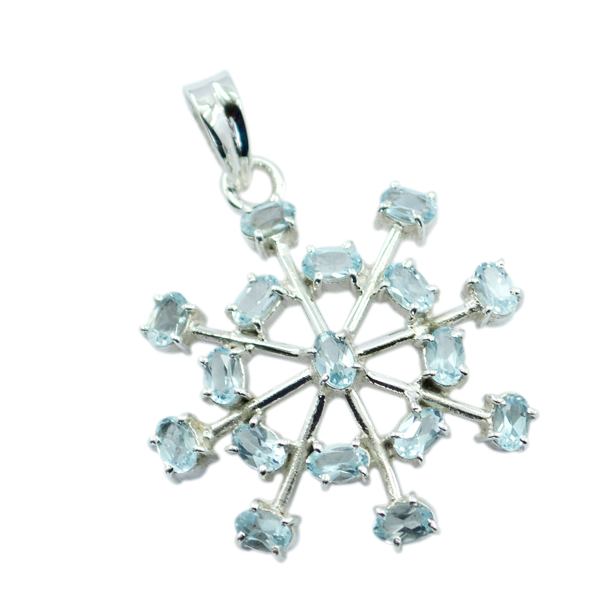 Blauwe Topaas Opvallende Amerikaanse 925 Zilveren meervoudige Cecilia Bubble Blue Hanger Sieraden Hoofdafbeelding