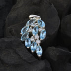 Blue Topaz Tiny Turkish Sterling Silver multiple Patricia Bubble Blue Pendant Jewellery