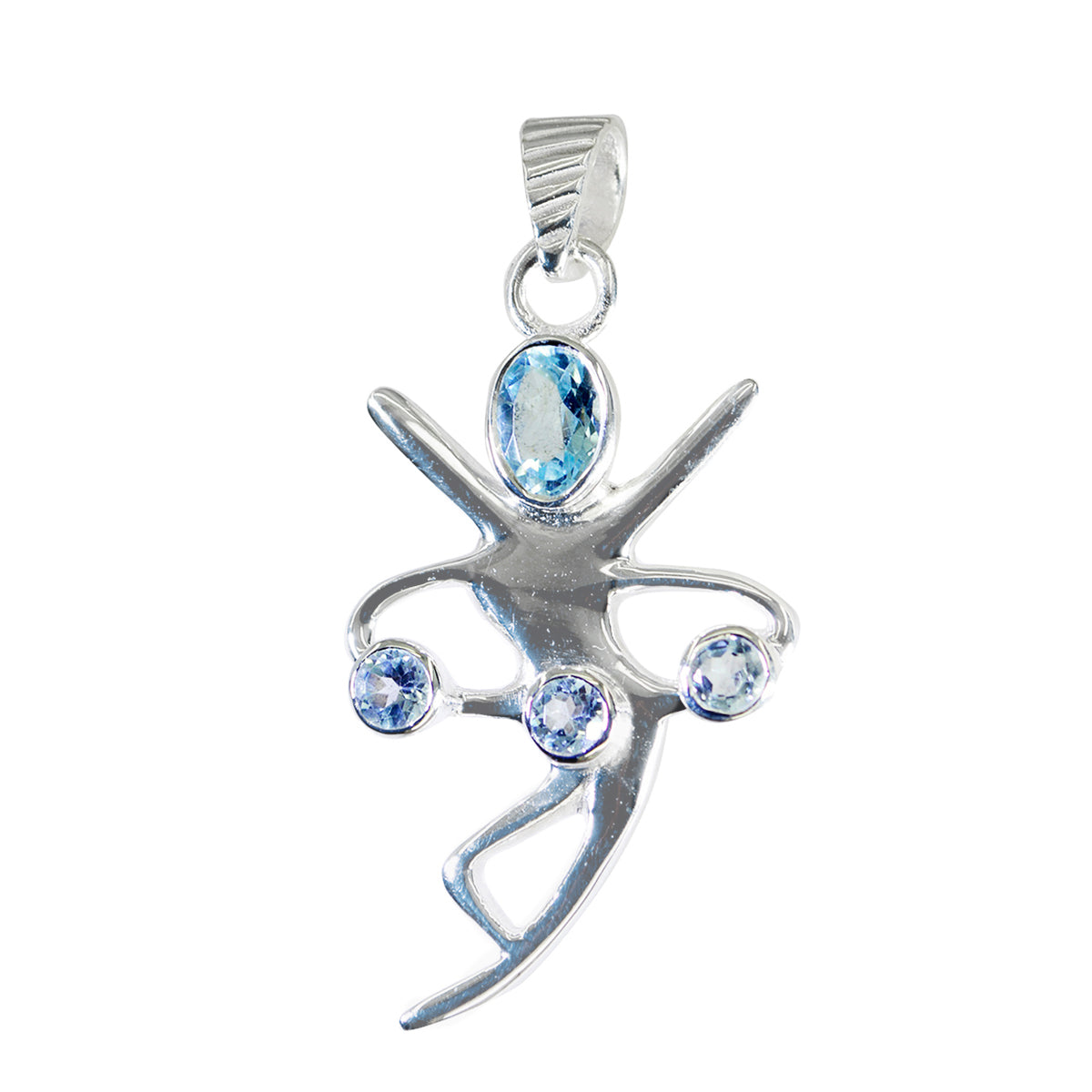 Blauer Topas Essential Russischer 92,5 Silber Viertel Blau Anhänger Hauptbild